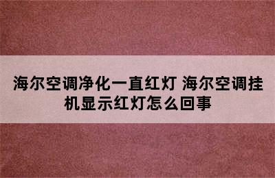 海尔空调净化一直红灯 海尔空调挂机显示红灯怎么回事